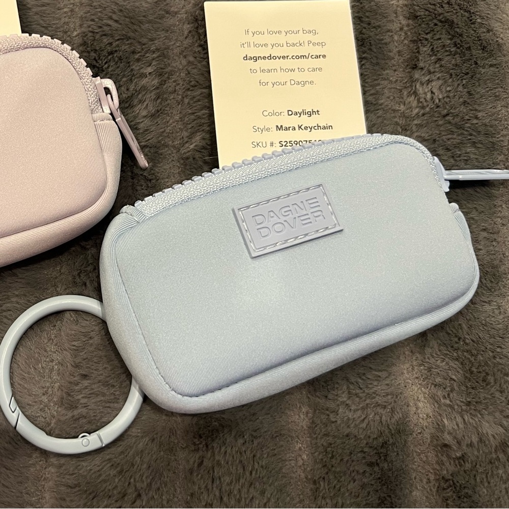 Dagne Dover Mara Keychain in Daylight (light blue) NWT